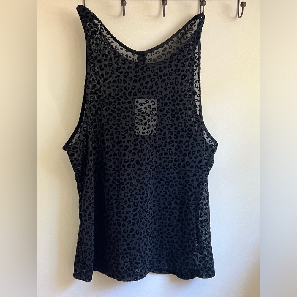 NWT Zyia Black Leopard Mesh tank - XXXL - burnout design